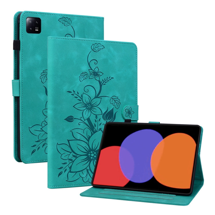 Lily Embossed Leather Tablet Case, For Xiaomi Pad 6 11.0 2023, For Xiaomi Redmi Pad 10.61
