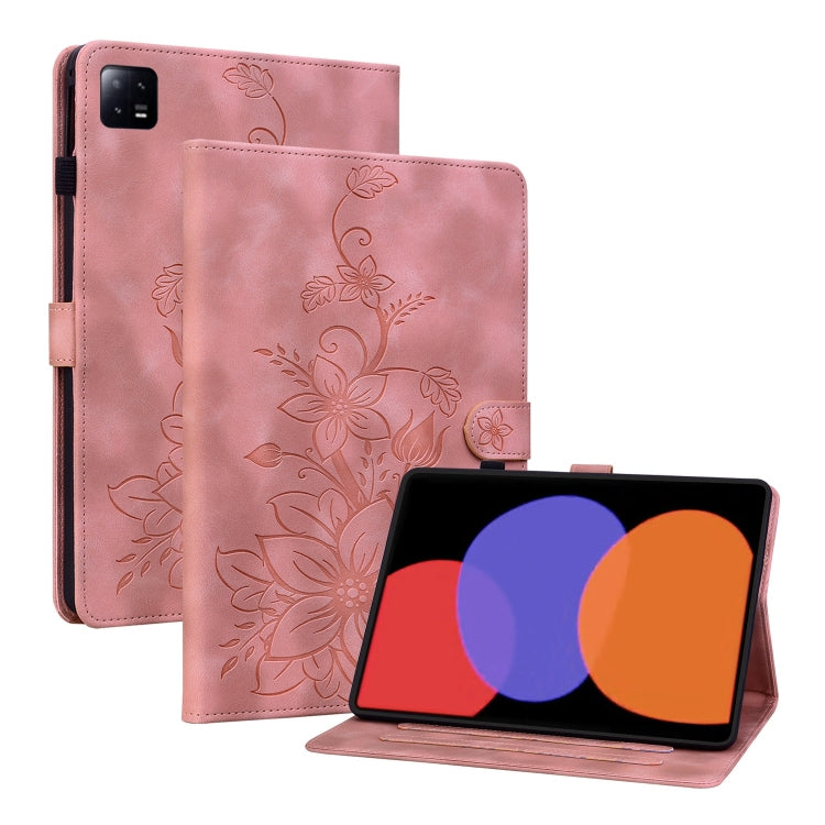 Lily Embossed Leather Tablet Case, For Xiaomi Redmi Pad SE, For Xiaomi Pad 6 11.0 2023, For Xiaomi Redmi Pad 10.61