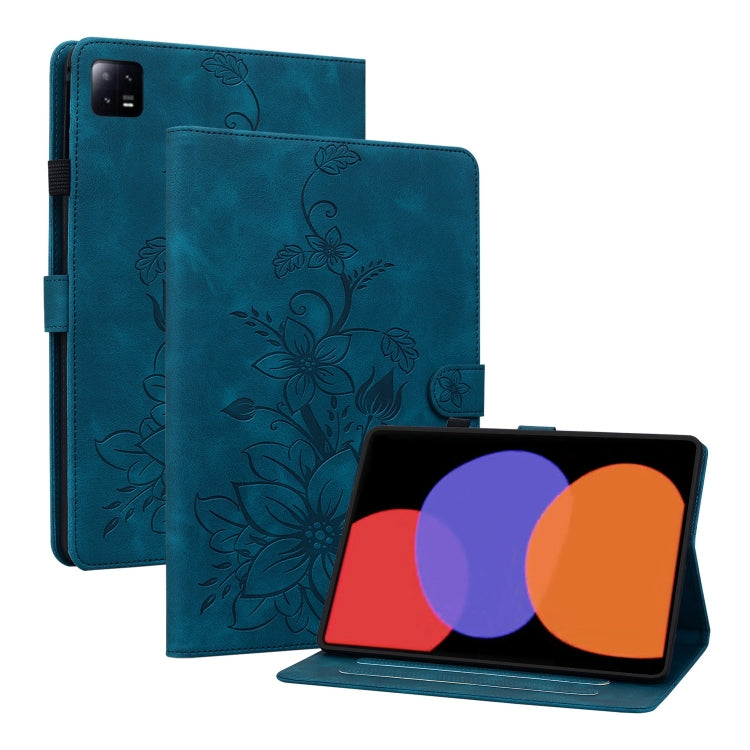 Lily Embossed Leather Tablet Case, For Xiaomi Pad 6 11.0 2023, For Xiaomi Redmi Pad 10.61