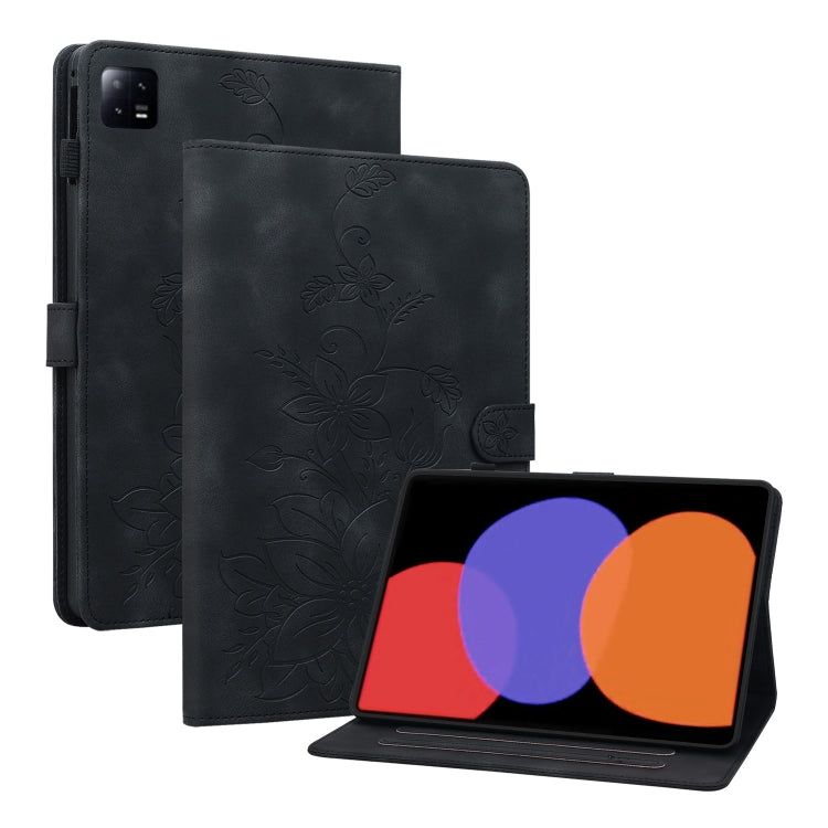 Lily Embossed Leather Tablet Case, For Xiaomi Pad 6 11.0 2023, For Xiaomi Redmi Pad 10.61
