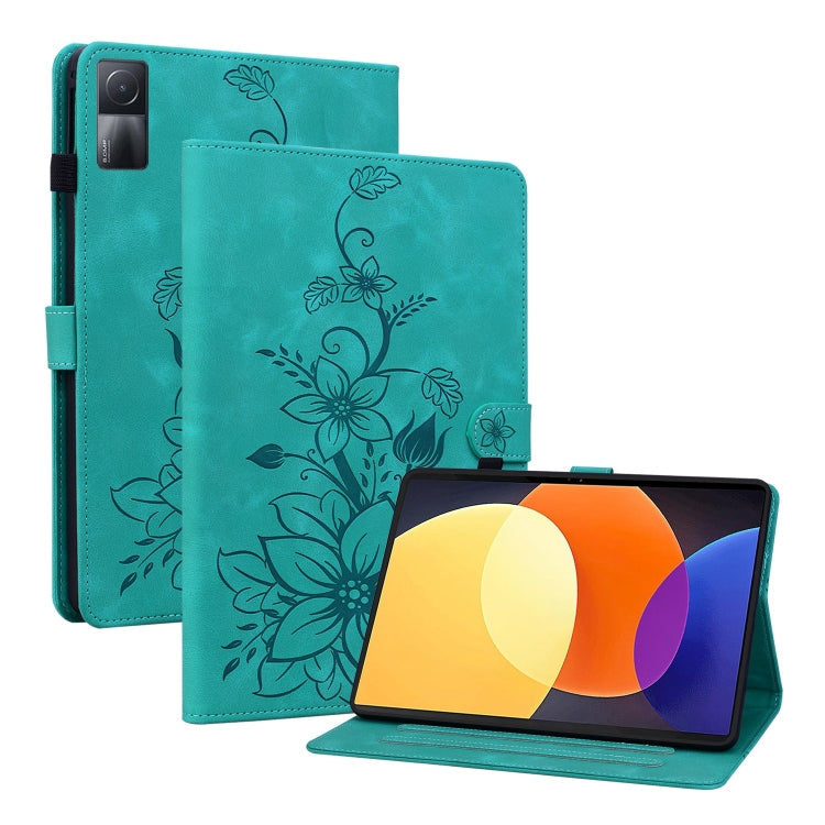 Lily Embossed Leather Tablet Case, For Xiaomi Pad 6 11.0 2023, For Xiaomi Redmi Pad 10.61