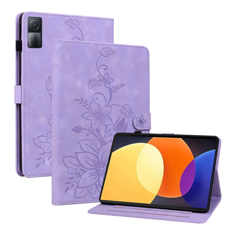 Lily Embossed Leather Tablet Case, For Xiaomi Pad 6 11.0 2023, For Xiaomi Redmi Pad 10.61