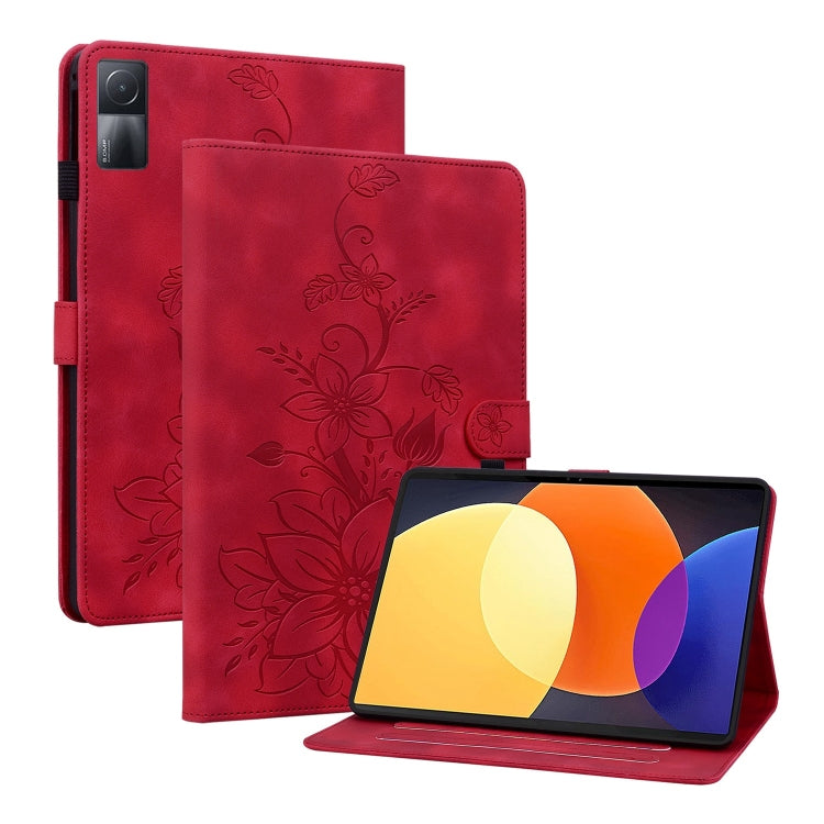 Lily Embossed Leather Tablet Case, For Xiaomi Pad 6 11.0 2023, For Xiaomi Redmi Pad 10.61