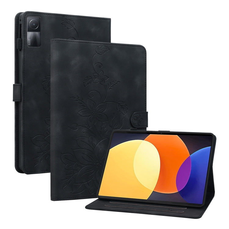 Lily Embossed Leather Tablet Case, For Xiaomi Pad 6 11.0 2023, For Xiaomi Redmi Pad 10.61