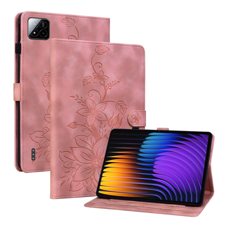 Lily Embossed Leather Tablet Case, For Xiaomi Pad 7 / Pad 7 Pro, For Xiaomi Redmi Pad SE 8.7, For Xiaomi Redmi Pad Pro 12.1
