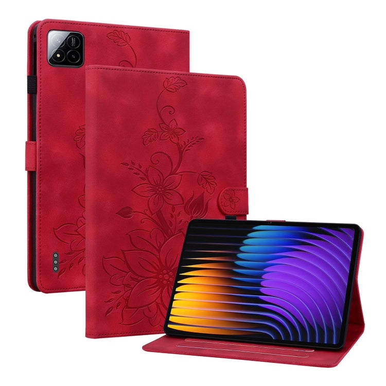 Lily Embossed Leather Tablet Case, For Xiaomi Pad 7 / Pad 7 Pro, For Xiaomi Redmi Pad SE 8.7, For Xiaomi Redmi Pad Pro 12.1