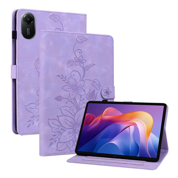 Lily Embossed Leather Tablet Case