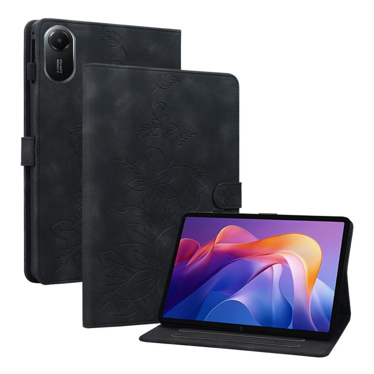 Lily Embossed Leather Tablet Case