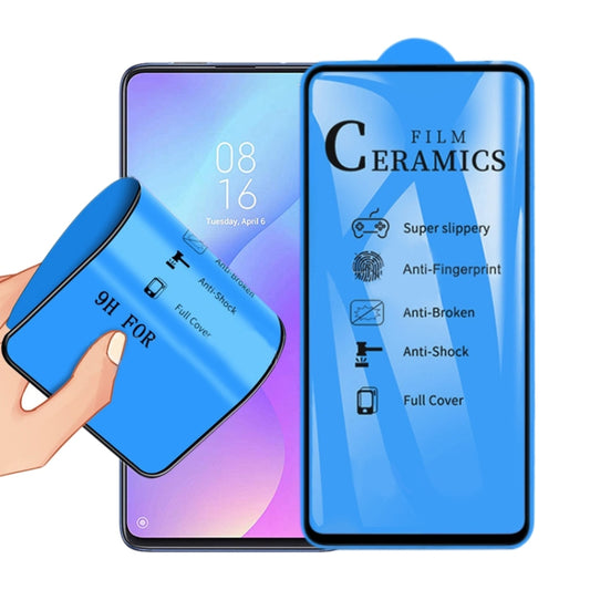 2.5D ceramic full coverage screen protector for Xiaomi Mi 9T, Mi Play, Redmi K30, Note 8, Note 8T and Samsung Galaxy A01, A21