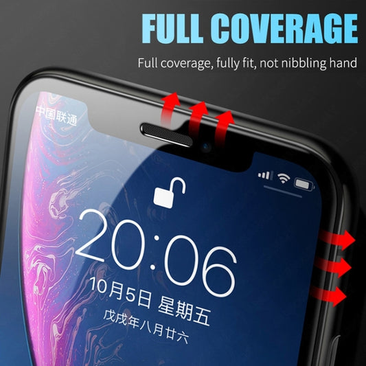 Close-up of full coverage ceramic glass edges on Samsung Galaxy A01 protective film