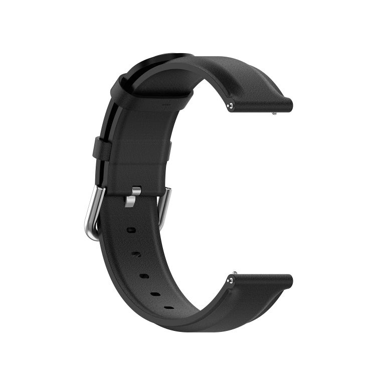 22mm Leather Strap with Round Tail Buckle, For Ticwatch Pro 2020, For Huawei Watch GT2E, For Samsung Galaxy Watch 3 45mm