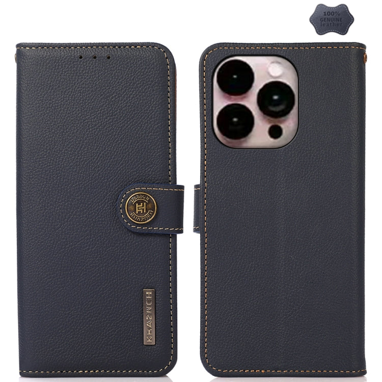 KHAZNEH Custer Genuine Leather RFID Phone Case, For iPhone 17 Pro Max, For iPhone 17 Pro, For iPhone 17, For iPhone 17 Air, For iPhone 16e, For iPhone 16 Pro Max, For iPhone 16 Pro, For iPhone 16 Plus