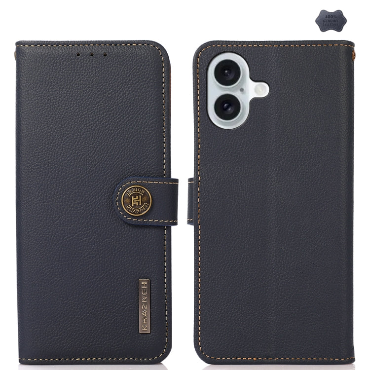 KHAZNEH Custer Genuine Leather RFID Phone Case, For iPhone 17 Pro Max, For iPhone 17 Pro, For iPhone 17, For iPhone 17 Air, For iPhone 16e, For iPhone 16 Pro Max, For iPhone 16 Pro, For iPhone 16 Plus