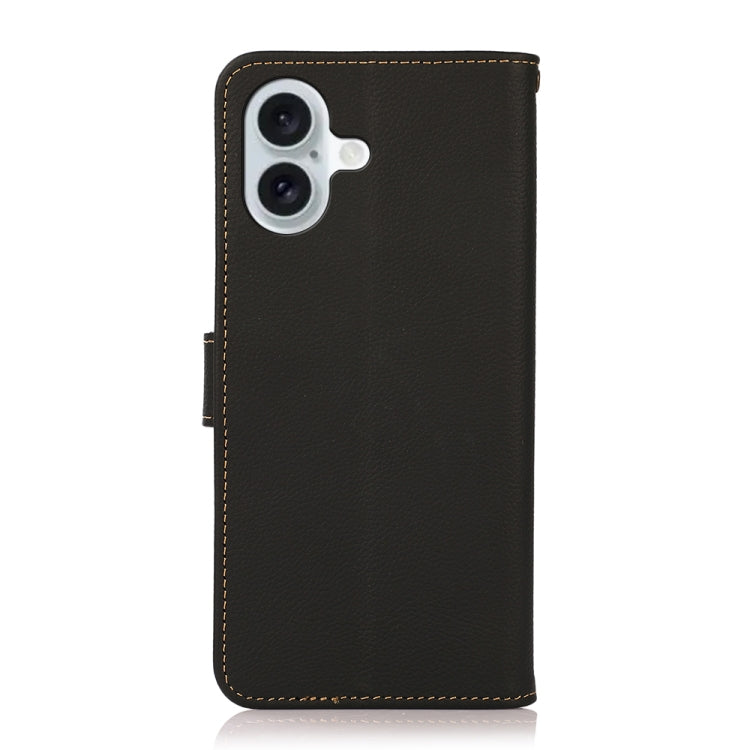 KHAZNEH Custer Genuine Leather RFID Phone Case, For iPhone 16