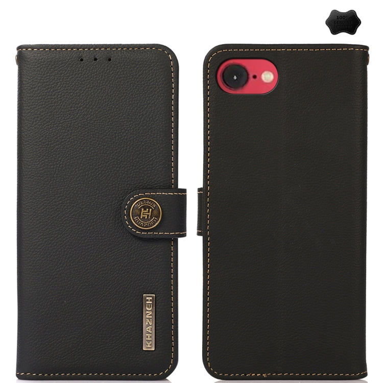 KHAZNEH Custer Genuine Leather RFID Phone Case, For iPhone 17 Pro Max, For iPhone 17 Pro, For iPhone 17, For iPhone 17 Air, For iPhone 16e, For iPhone 16 Pro Max, For iPhone 16 Pro, For iPhone 16 Plus