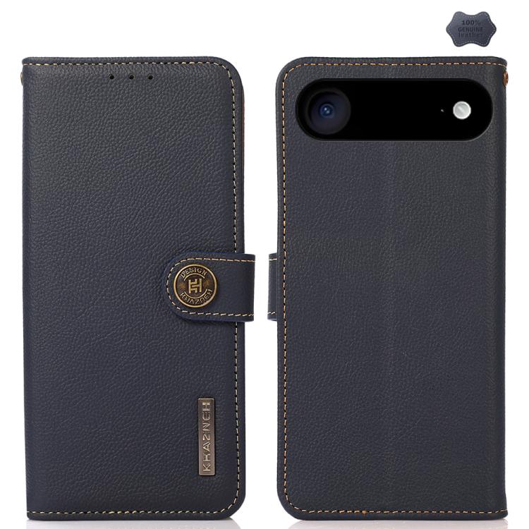 KHAZNEH Custer Genuine Leather RFID Phone Case, For iPhone 17 Pro Max, For iPhone 17 Pro, For iPhone 17, For iPhone 17 Air, For iPhone 16e, For iPhone 16 Pro Max, For iPhone 16 Pro, For iPhone 16 Plus