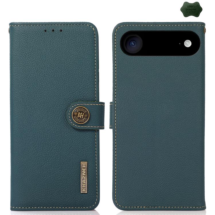 KHAZNEH Custer Genuine Leather RFID Phone Case, For iPhone 17 Pro Max, For iPhone 17 Pro, For iPhone 17, For iPhone 17 Air, For iPhone 16e, For iPhone 16 Pro Max, For iPhone 16 Pro, For iPhone 16 Plus