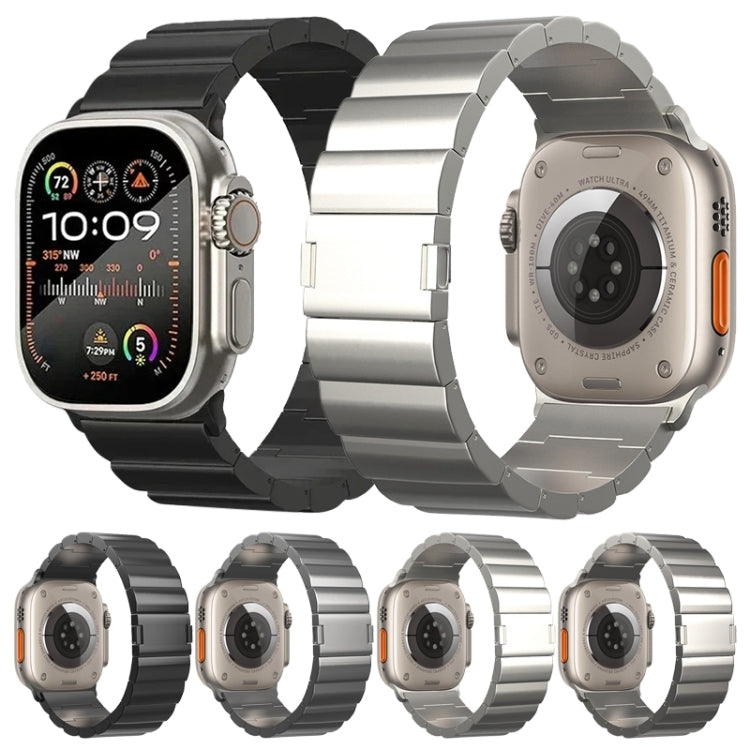 One-Bead Magnetic Buckle Titanium Metal Watch Band, For Apple Watch Series 5 44mm, For Apple Watch Series 5 40mm, For Apple Watch Series 4 44mm, For Apple Watch Series 4 40mm, For Apple Watch Series 3 38mm, For Apple Watch Series 3 42mm