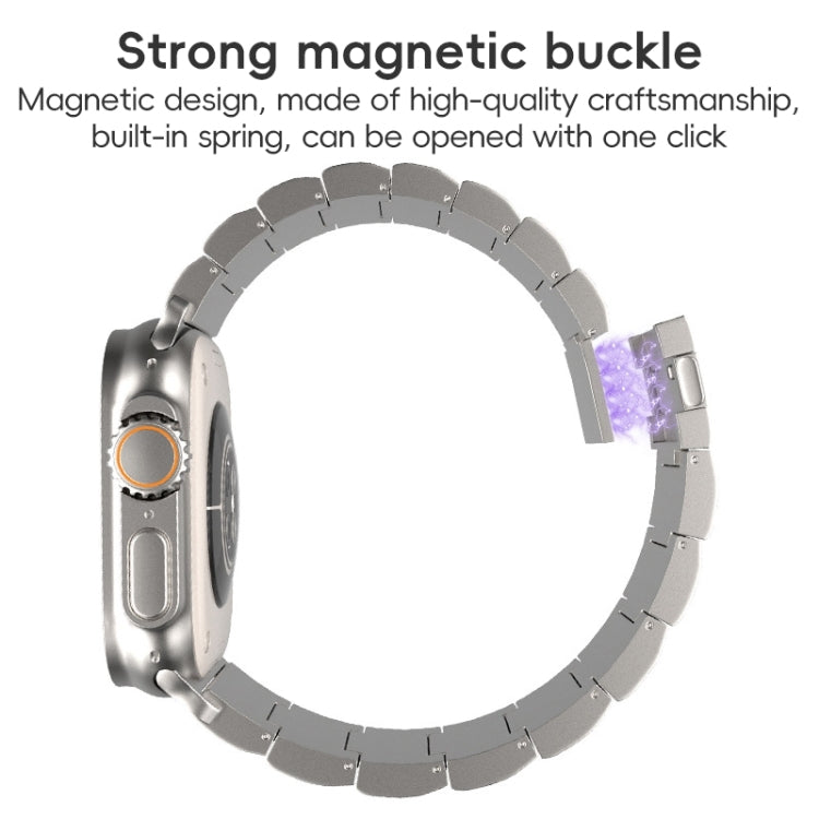One-Bead Magnetic Buckle Titanium Metal Watch Band, For Apple Watch Series 5 44mm, For Apple Watch Series 5 40mm, For Apple Watch Series 4 44mm, For Apple Watch Series 4 40mm, For Apple Watch Series 3 38mm, For Apple Watch Series 3 42mm