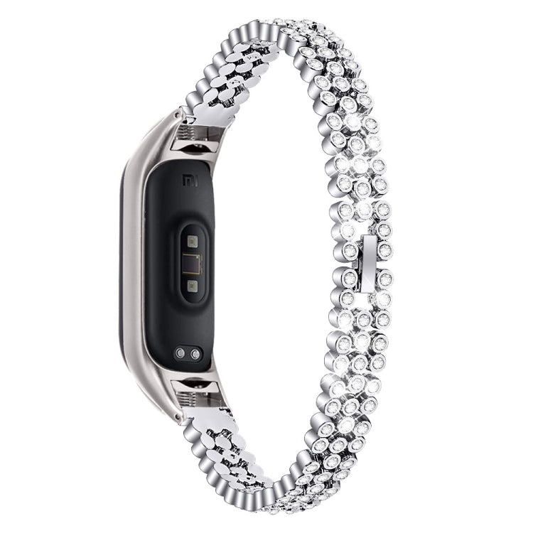 Diamond-studded Stainless Steel Replacement Wrist Strap, For Xiaomi Mi Band 3 / 4