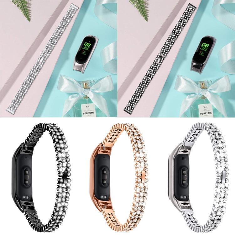 Diamond-studded Stainless Steel Replacement Wrist Strap, For Xiaomi Mi Band 3 / 4