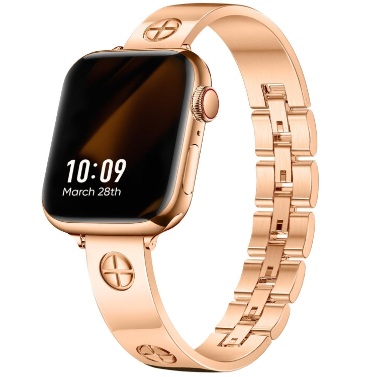 Cross Bracelet Stainless Steel Watch Band, For Apple Watch SE 2023 44mm, For Apple Watch SE 2023 40mm, For Apple Watch Ultra 2 49mm, For Apple Watch Series 9 45mm, For Apple Watch Series 9 41mm, For Apple Watch Ultra 49mm