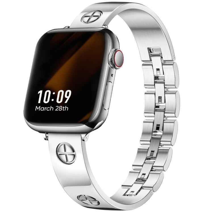 Cross Bracelet Stainless Steel Watch Band, For Apple Watch SE 40mm, For Apple Watch SE 44mm, For Apple Watch Series 6 40mm, For Apple Watch Series 6 44mm, For Apple Watch Series 5 44mm, For Apple Watch Series 5 40mm