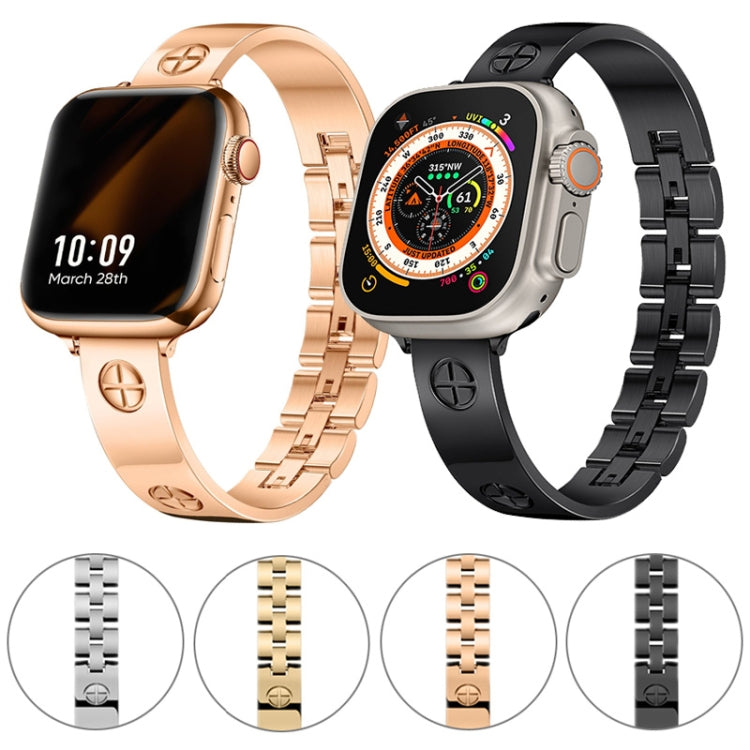 Cross Bracelet Stainless Steel Watch Band, For Apple Watch SE 40mm, For Apple Watch SE 44mm, For Apple Watch Series 6 40mm, For Apple Watch Series 6 44mm, For Apple Watch Series 5 44mm, For Apple Watch Series 5 40mm