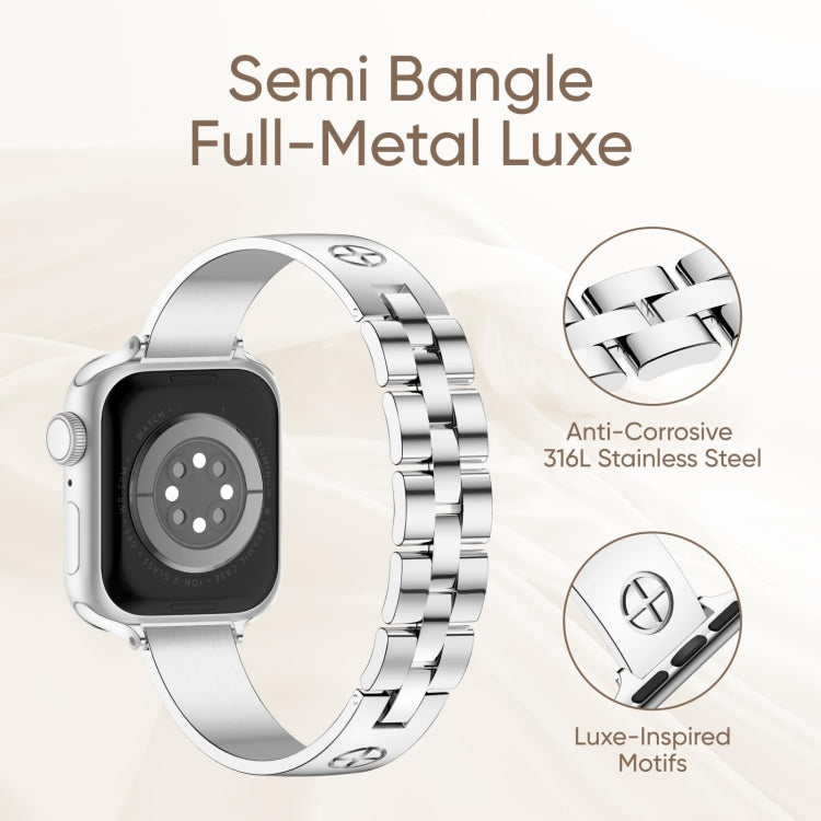 Cross Bracelet Stainless Steel Watch Band, For Apple Watch Series 8 41mm, For Apple Watch Series 8 45mm, For Apple Watch SE 2022 40mm, For Apple Watch SE 2022 44mm, For Apple Watch Series 7 41mm, For Apple Watch Series 7 45mm