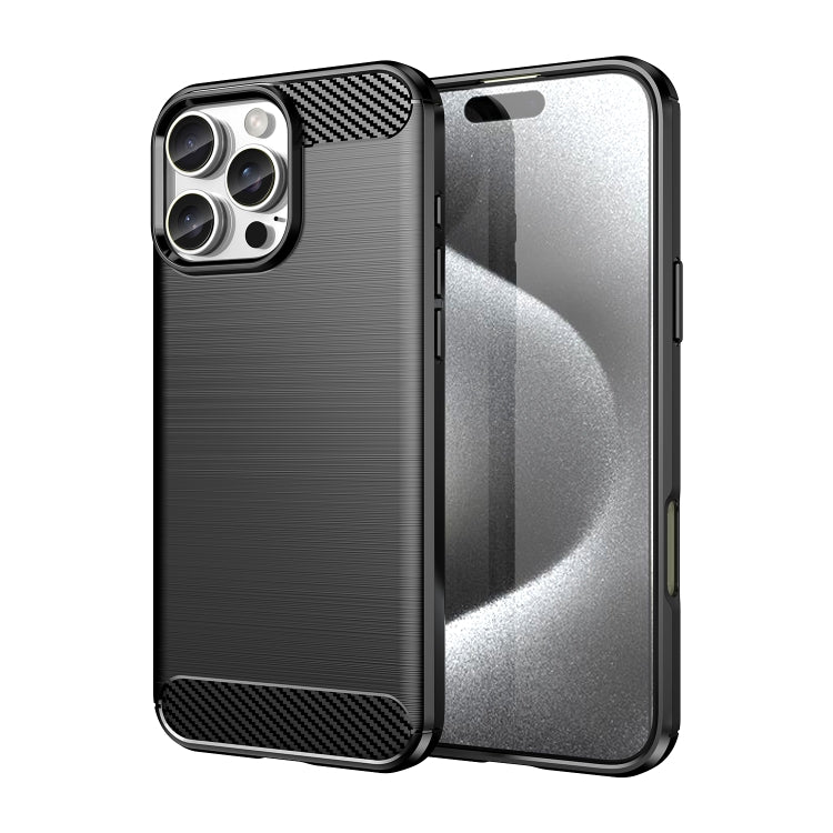 Brushed Texture Carbon Fiber TPU Phone Case, For iPhone 17 Pro Max, For iPhone 17 Pro, For iPhone 17, For iPhone 17 Air, For iPhone 16e, For iPhone 16 Pro Max, For iPhone 16 Pro, For iPhone 16 Plus