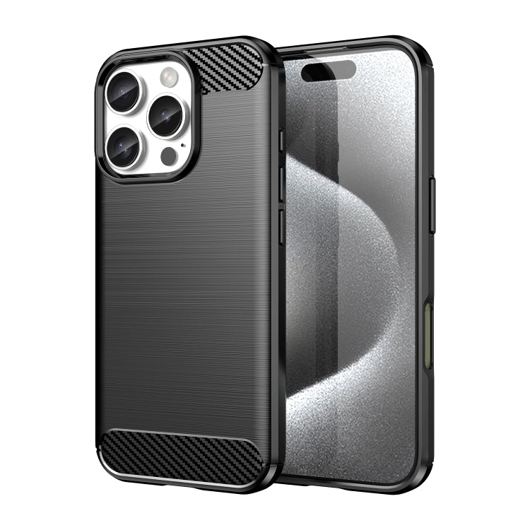 Brushed Texture Carbon Fiber TPU Phone Case, For iPhone 17 Pro Max, For iPhone 17 Pro, For iPhone 17, For iPhone 17 Air, For iPhone 16e, For iPhone 16 Pro Max, For iPhone 16 Pro, For iPhone 16 Plus