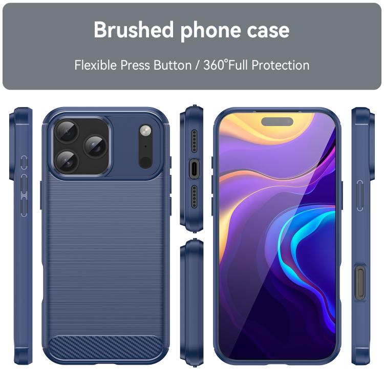 Brushed Texture Carbon Fiber TPU Phone Case, For iPhone 17 Pro Max, For iPhone 17 Pro, For iPhone 17, For iPhone 17 Air, For iPhone 16e, For iPhone 16 Pro Max, For iPhone 16 Pro, For iPhone 16 Plus