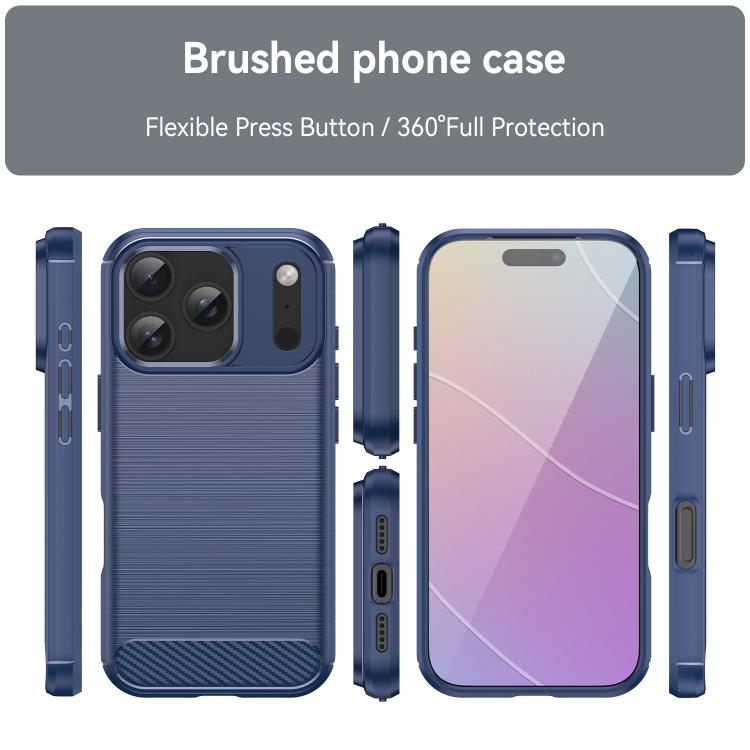 Brushed Texture Carbon Fiber TPU Phone Case, For iPhone 17 Pro Max, For iPhone 17 Pro, For iPhone 17, For iPhone 17 Air, For iPhone 16e, For iPhone 16 Pro Max, For iPhone 16 Pro, For iPhone 16 Plus