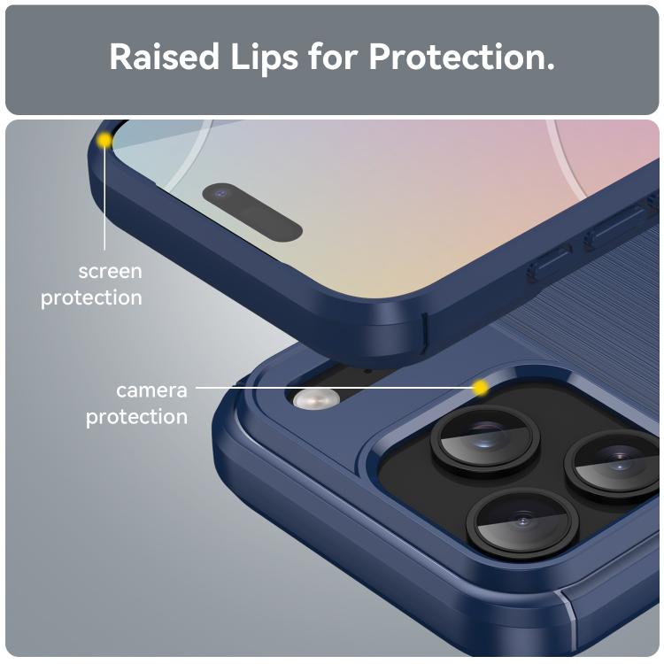Brushed Texture Carbon Fiber TPU Phone Case, For iPhone 17 Pro Max, For iPhone 17 Pro, For iPhone 17, For iPhone 17 Air, For iPhone 16e, For iPhone 16 Pro Max, For iPhone 16 Pro, For iPhone 16 Plus