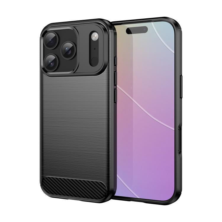Brushed Texture Carbon Fiber TPU Phone Case, For iPhone 17 Pro Max, For iPhone 17 Pro, For iPhone 17, For iPhone 17 Air, For iPhone 16e, For iPhone 16 Pro Max, For iPhone 16 Pro, For iPhone 16 Plus
