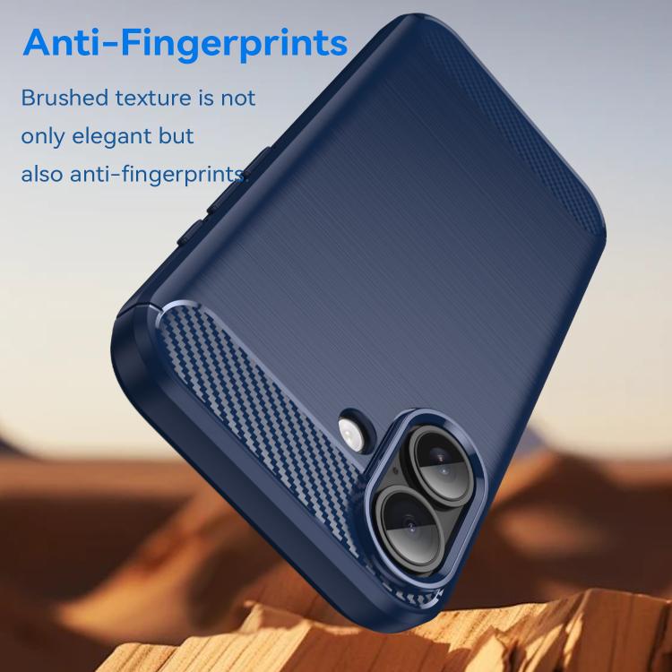 Brushed Texture Carbon Fiber TPU Phone Case, For iPhone 17 Pro Max, For iPhone 17 Pro, For iPhone 17, For iPhone 17 Air, For iPhone 16e, For iPhone 16 Pro Max, For iPhone 16 Pro, For iPhone 16 Plus