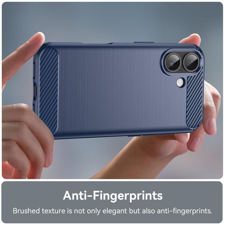 Brushed Texture Carbon Fiber TPU Phone Case, For iPhone 17 Pro Max, For iPhone 17 Pro, For iPhone 17, For iPhone 17 Air, For iPhone 16e, For iPhone 16 Pro Max, For iPhone 16 Pro, For iPhone 16 Plus