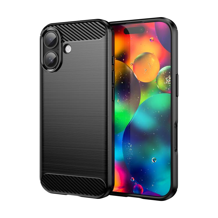Brushed Texture Carbon Fiber TPU Phone Case, For iPhone 17 Pro Max, For iPhone 17 Pro, For iPhone 17, For iPhone 17 Air, For iPhone 16e, For iPhone 16 Pro Max, For iPhone 16 Pro, For iPhone 16 Plus