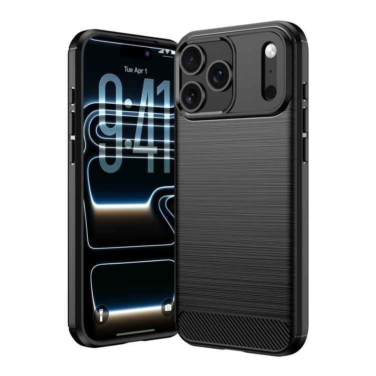 Brushed Texture Carbon Fiber TPU Phone Case, For iPhone 17 Pro Max, For iPhone 17 Pro, For iPhone 17, For iPhone 17 Air, For iPhone 16e, For iPhone 16 Pro Max, For iPhone 16 Pro, For iPhone 16 Plus