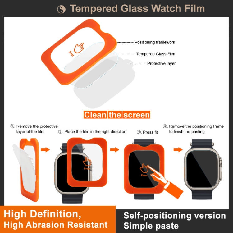 IMAK Tempered Glass Watch Protective Film Self-contained Positioning Version, For Apple Watch Ultra 49mm / Ultra 2 49mm