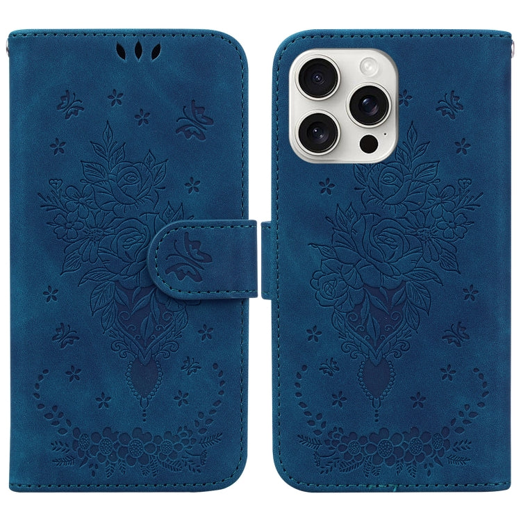 Butterfly Rose Embossed Leather Phone Case, iPhone 16e, For iPhone 16 Pro Max, For iPhone 16 Pro, For iPhone 16 Plus