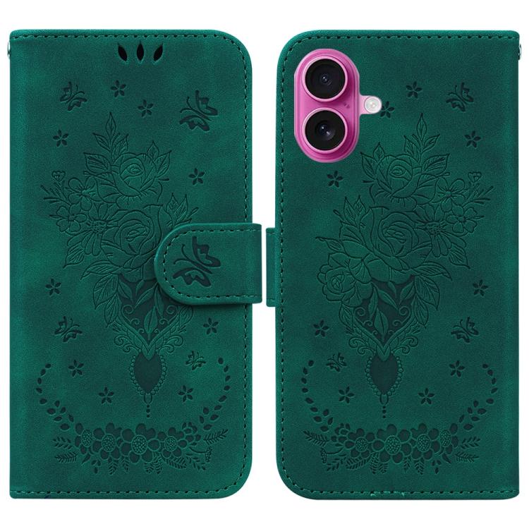 Butterfly Rose Embossed Leather Phone Case, For iPhone 17 Pro Max, For iPhone 17 Pro, For iPhone 17, For iPhone 17 Air
