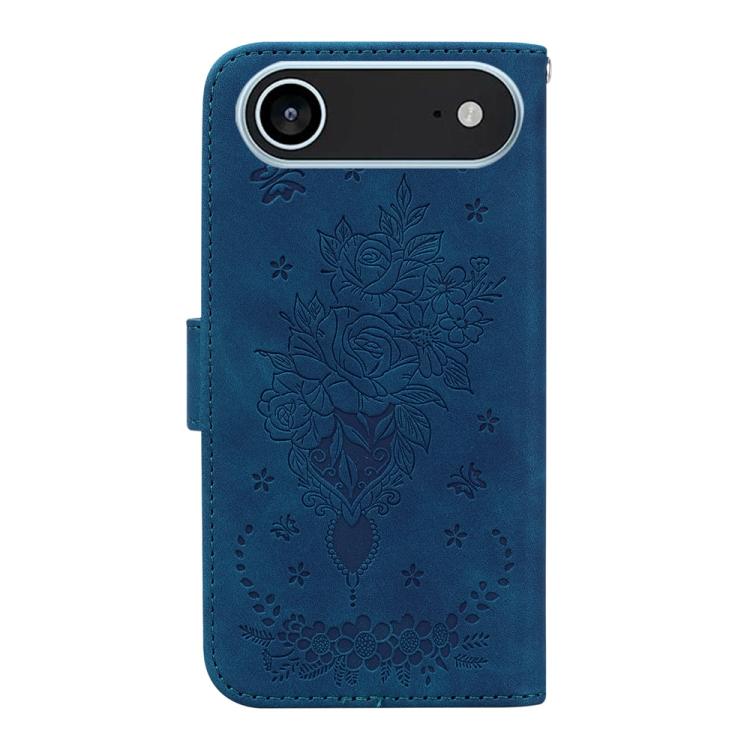 Butterfly Rose Embossed Leather Phone Case, iPhone 16e, For iPhone 16 Pro Max, For iPhone 16 Pro, For iPhone 16 Plus