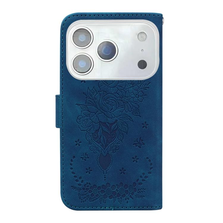 Butterfly Rose Embossed Leather Phone Case, For iPhone 17 Pro Max, For iPhone 17 Pro, For iPhone 17, For iPhone 17 Air