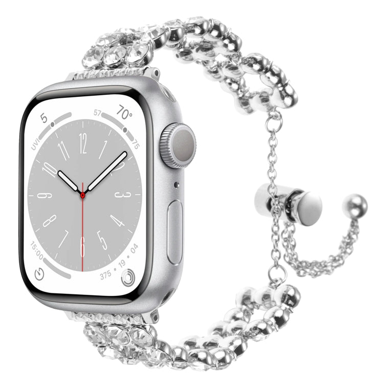 Rhinestone Metal Bracelet Watch Band, For Apple Watch SE 2023 44mm, For Apple Watch SE 2023 40mm, For Apple Watch Ultra 2 49mm, For Apple Watch Series 9 45mm, For Apple Watch Series 9 41mm, For Apple Watch Ultra 49mm