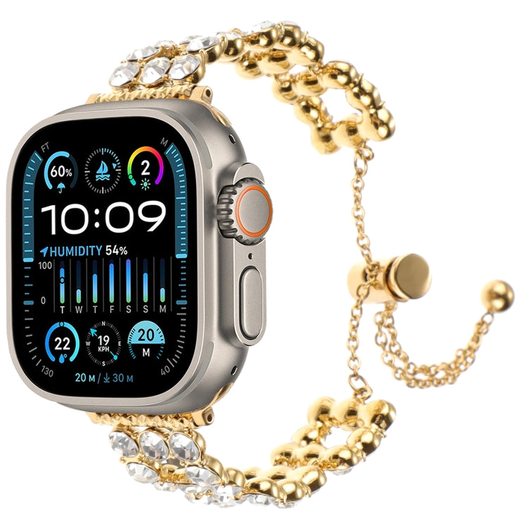 Rhinestone Metal Bracelet Watch Band, For Apple Watch SE 2023 44mm, For Apple Watch SE 2023 40mm, For Apple Watch Ultra 2 49mm, For Apple Watch Series 9 45mm, For Apple Watch Series 9 41mm, For Apple Watch Ultra 49mm