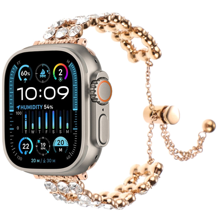 Rhinestone Metal Bracelet Watch Band, For Apple Watch SE 2023 44mm, For Apple Watch SE 2023 40mm, For Apple Watch Ultra 2 49mm, For Apple Watch Series 9 45mm, For Apple Watch Series 9 41mm, For Apple Watch Ultra 49mm