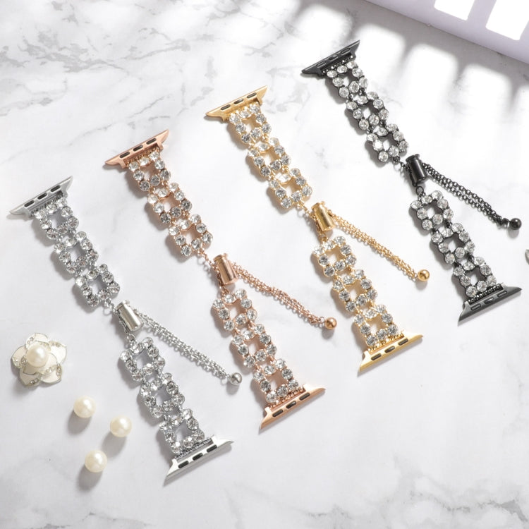 Rhinestone Metal Bracelet Watch Band, For Apple Watch SE 40mm, For Apple Watch SE 44mm, For Apple Watch Series 6 40mm, For Apple Watch Series 6 44mm, For Apple Watch Series 5 44mm, For Apple Watch Series 5 40mm