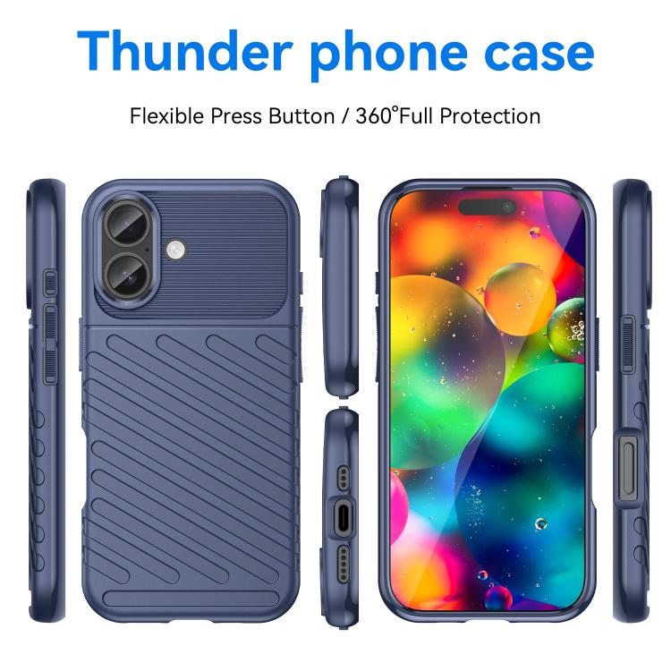 Thunderbolt Shockproof Soft TPU Phone Case, For iPhone 17 Pro Max, For iPhone 17, For iPhone 16e, For iPhone 16 Pro Max, For iPhone 16 Pro, For iPhone 16 Plus, For iPhone 16