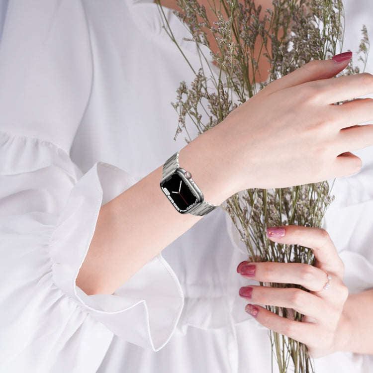 PG63 Three-Bead Protrusion Titanium Metal Watch Band, For Apple Watch Series 6 40mm, For Apple Watch Series 6 44mm, For Apple Watch Series 5 44mm, For Apple Watch Series 5 40mm, For Apple Watch Series 4 44mm, For Apple Watch Series 4 40mm              ...